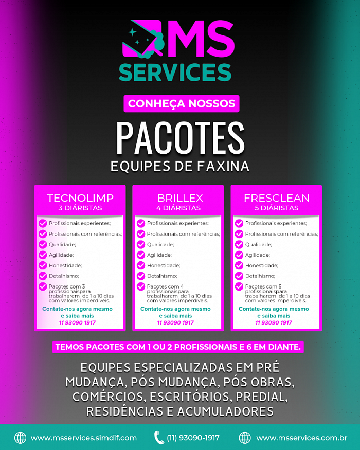 Pacotes de equipes